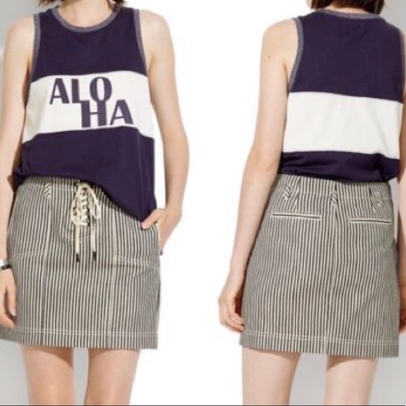 Madewell Striped Lace-Up Skirt (O) - Picture 2 of 9